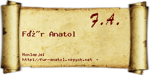 Für Anatol névjegykártya